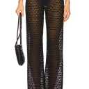 Women's Cover Up Pants Drawstring Crochet Knitted Sheer Beach Cover Up Pants Swimwear
 L