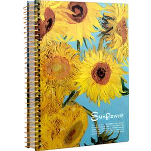 Large Spiral Notebook, B5, 300 Pages, 8x10 Big Notebook, Hardcover Large Journal, Thick Paper Lined Notebook, Vincent Van Gogh Sunflower gifts for Women and Children.
