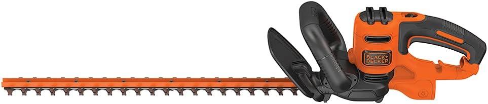 BLACK+DECKER 22" Electric Hedge Trimmer, Lightweight 4.0 Amp Corded Dual Action Shrub Trimmer, Full Wraparound Handle, High Output Low Vibration (BEHT350FF)