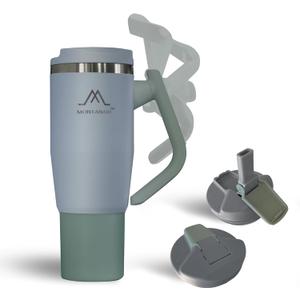 MONTANAIR® Original 40oz Stainless Steel Double Wall Vacuum Tumbler with Rotatable Handle, Lid and Built-In Straw | Insulated | Fits in Cup Holder | Leak Proof | BPA-free (OLIVE)