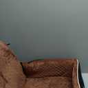 Dog Car Seat Bed 2 in 1 for Small/Medium Dogs up to 35 lbs,Adjustable Safety Leashes,Memory Foam with Soft Fabric Pets Travel Car Bed,Easily Installed in Front and Back seat,Removable and Washable. (Black outside Brown inside)