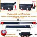 Appliance Rollers Heavy Duty,Max 32in,Second Generation Extendable Appliance Rollers Mobile Washing Machine Base Easily Move Washing Machines, Dryers, Refrigerators, Furniture (Black (Upgrade wheel))