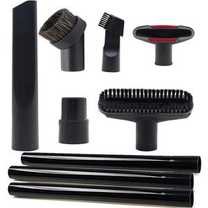 9 Pcs Vacuum Attachments Fit for Shop Vac Accessories 1 1/4" - 3 Pcs Vacuum Extension Wand, 1 1/4 inch (32 mm) & 1 3/8 inch (35 mm) Vacuum Hose Adapter, 1 1/4 inch Vacuum Cleaner Accessories Brush Kit (Cleaning Set 9)