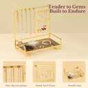 Jewelry Organizers Storage Stand Necklace Bracelet Earring Holder Box Tray jewelry display room decor,Metal,Goden