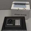 Voncabay Money Safe Box for Home with Sensor Light & Fireproof Money Bag - 0.23 Cubic Feet Security Safe Box with Digital Keypad, Keys & Pass Code Lock, 9.05" W x 6.69" D x 6.69" H, Black