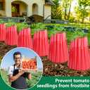 Adnee 10 Pack Wall of Water Plant Covers-17 x 18.3 Inch Water Wall Plant Protector for Tomato Plants- Early Season Insulating Plant Protective Cover for Winter Frost Protection(Red)
