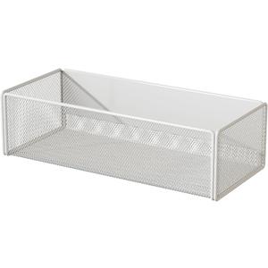 3Magnetic Basket Organizer Holder for Fridge Magnetic Storage Bin Box Containers for Refrigerator Whiteboard Classroom (Large, White) - Pack of