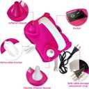 Electric Balloon Pump for Party Decorations  Portable Inflator, Auto Shutoff, Balloon Air Pump Dual Nozzle Rose Red 110V 600W