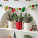 Christmas Centerpieces for Tables, 3 Pack Mini Christmas Artificial Pine Tree with Berries in Metal Pots, Farmhouse Winter Tabletop Xmas Decorations for Home, Mantel Red