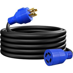 4 Prong 30 Amp 10 Foot Generator Extension Cord, NEMA L14-30P/L14-30R, 125/250V Up to 7500W 10 Gauge SJTW Generator Cord, ETL Listed