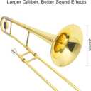 EASTROCK Bb Tenor Slide Trombone Brass Musical Instrument with Hard Case,Mouthpiece,Gloves,Cleaning Cloth for Professional Player Beginners Students, Large Bell(9.25"/235 mm),GOLD