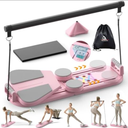 Canlanmu Pilates Board,Multifunctional Rebound Abdominal Board,Foldable Pilates Reformer Set, Ab Core Trainer Machine,Ab Exercise Board,Abs Workout Equipment for Women Home Gym Equipment,Rose Red