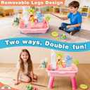 2026 Upgraded Water Table for Toddlers 3+, Water Table for Kids Ages 4-8 with Pump, Play Sink with Running Water, Kitchen Sink for Toddlers, Fishing Game and Outside Sensory Toys (Pink)