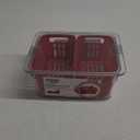 Oggi Berry Container for Fridge - Double Colander Basket - Ideal Berry Containers for Fridge, Includes Berry Colander Insert (8.75" x 6.75" x 3.75"), Red