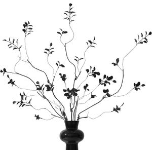 Halloween Black Artificial Branches 38.5 Inch 4 Pcs Realistic Ficus BranchesArtificial Stems Realistic Touch Flexible Branches Fake Plant, for Halloween Decor Tables Vases Garden Decoration