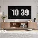 Modern 86in TV Stand for Living Room, Fluted Design Entertainment Center with Adjustable Shelves,Media TV Console Table with Storage for Bedroom,Walnut