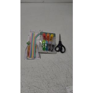 Scissors, Clothespins, Straws