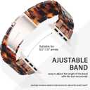 HOPO Compatible With Apple Watch Band 38mm 40mm 41mm 42mm 44mm 45mm 46mm 49mm,Resin Watch Strap Bracelet Wristband Fashion Lightweight Replacement For iWatch Bands Series 11 Ultra 10 9 8 7 6 5 4 3 2 1 SE for Women Men (Amber Tortoiseshell)