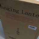 ALLGOT Outdoor Pendant Light Fixtures, Exterior Hanging Lantern Porch Light, Black Hanging Lamp Farmhouse Exterior Chandelier Ceiling Mount for Porch, Patio, or Entryway (Black, 13.2 Inch Height) (Black-Seeded Glass)