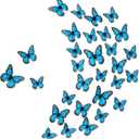 Chuangdi 48 Pcs Blue Monarch Butterfly Decorations 3 Size Fake Butterflies Realistic Butterfly Craft Artificial Mariposas Wall Decor for Craft Wedding Home Birthday Party (3.2inch,4inch,4.7inch)