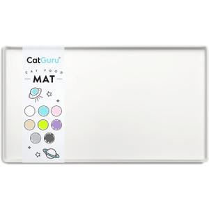 CatGuru Cat Food Mat, Small & Large Pet Food Mat, 100% Waterproof Cat Mat for Food and Water, Silicone Mat for Cat Bowls, Non-Slip Mat for Cat Food and Water Bowl or Cat Fountain (Small, Marshmallow) (S: 19" x 11")