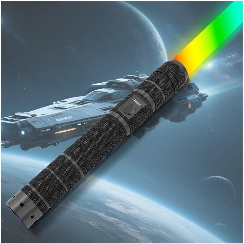 Light Up Swords Saber for Kids and Adults,Boys Metal Hilt Sword Toys for Halloween Dress Up Party, Xmas Present,Galaxy War Fighters and Warriors-Black