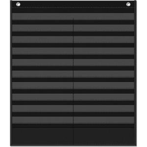 Daily Schedule Pocket Chart - Clear 19 Pocket Chart for Classroom with 22 Reusable Dry-Erase Cards | Perfect for Flash Cards/Sentence Strips/Cleaning Schedule and Checklist/Calendar Cards