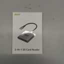 Acer SD 4.0 Card Reader, UHS-II Micro SD Reader USB C, Dual Slot Type C Memory Card Adapter with 100W PD Port for MicroSD SDXC SDHC UHS-II & UHS-I for iPhone 15/16, Laptop, MacBook(Grey)