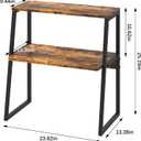 Arbuxzuy Printer Stand for Desk, Desktop Printer Shelf, 3 Tier Desk Shelf for top of Desk, Large Printer Stands Office Organization Shelves for Home Office Printer Fax Book, Rustic Brown