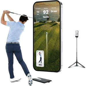 Golf Daddy Golf at Home Simulator – AI Swing Analyzer & No Ball Practice Trainer – Real-Time Feedback, Outdoor & Indoor Golf Practice Mat for Skill Improvement, and Portable Setup for Daily Training