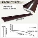2PCS 40inch Brown Door Rain Drip Guard for Windows Drip Cap Rain Deflector Anodized Aluminum Easy to Install