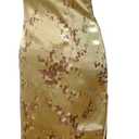 7Fairy Women's Sexy VTG Gold Floral Long Chinese Prom Dress Cheongsam (Size 14)