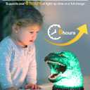 WLHONG Dinosaur Monster Night Light for Kid, Cute Color Changing Silicone Baby Night Light with Touch Sensor, Portable Rechargeable LED Bedside Nursery Lamp for Toddlers Room, Monster Gift Boys Girls