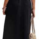 Verdusa Women's Backless Cami Dresses Linen Maxi Dress Sundress Open Back Vacation Beach Summer Outfits, Large, Black