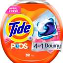 Tide PODS Laundry Detergent soap with a touch of Downy 4-in-1 Detergent, 32 Count, Stain Remover, Freshness, Softness, Fabric Protecter, HE Compaible