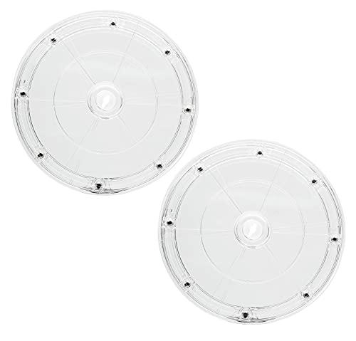 Zorveiio 2Pcs 7” Clear Acrylic Turntable Organizer, Rotating Organizer Swivel Plate for Bathroom Kitchen Cabinet Table Spice Rack Cake Pantry