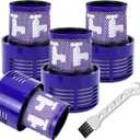 ATXKXE V10 Filter Replacement - Fit for Dyson V10 Cyclone Series, 4 Pack Filters and 1 Clean Brush