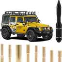 Car Truck Short Antenna with Screws Adapter, Aluminum Alloy Antenna Replacement, 5.7x0.8inch Highly Durable Wash-Proof Antenna, Automobile Exterior Accessories for Pickup SUV Vehicles (Black)