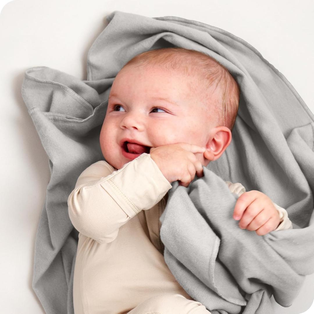LuLu moon Flannel Receiving Blanket, Premium 100% Cotton Flannel Receiving Blankets, 6-Pack Flannel Receiving Blankets, Hypoallergenic, Gentle on Skin, Warm and Durable (Receiving, Grey)