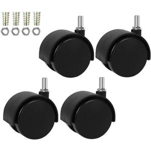 Norgail 1.5 Inch Swivel Caster Wheels Nylon 360 Degree Threaded Stem Caster Wheel, M8 x 13mm, 100lb Total Capacity, Pack of 4