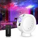 Portable Star Projector Light, Galaxy Sky Projector with Remote Control, Night Lights Projector for Adults Kids Bedroom, Party, Home Deco, White, GGE01W