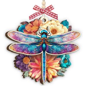 3 x Dragonfly Christmas Ornament 2025 - Dragonfly Gifts for Women Men, Gifts for Insect Lovers, Dragon Fly Lovers, Dragon Fly Themed Gift, Dragonflies Memorial Wooden Ornaments for Tree Decorations