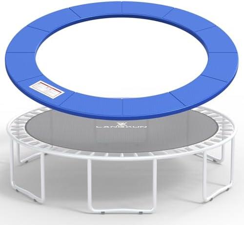 LANGXUN Universal Trampoline Repalcement Safety Pad, 8ft 10ft 12ft 14ft 15ft 16ft Waterproof Surround Spring Foam Cover for Round Frame