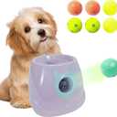 Automatic Dog Ball Launcher for Small to Medium Dogs, Interactive Pet Toy with Balls (Purple)