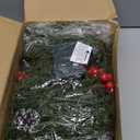 6FT Christmas Garland with Lights Battery Operated Lighted Christmas Garland with Pine Cones Red Beries,Twinkle Snowflake& Tree Mixed LED Lights Mantle Xmas Christmas Decoration Indoor Outdoor