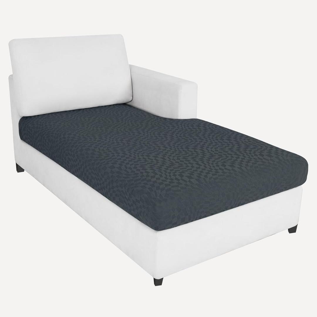2025 Stretch Chaise Covers for Sectional Sofa, Individual Chaise Lounge Cover Removable Washable, L-Shaped Couch Seat Cover Replacement, Unique Fashion Pattern Soft Cozy Durable (Chaise, Dark Gray) 