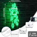 Green Planter Neon Lights,LED Hand Bouquet Neon Signs for Wall Decor, Neon Light Sign Neon Room Decor,USB Night Lights for Bedrooms,Shops,Florists,Bars,Parties,Wedding,Holiday Gifts (Green-Flower Pot)