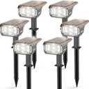 Solar Lights Outdoor Waterproof Landscape Lights, 40 LEDs Solar Spot Light Outdoor Spotlights with 3 Light Modes, USB & Solar Powered Garden Yard Wall Lights Auto On/Off for Patio 6 Pack (Cool White)