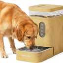 Gardner Pet 1.7 Gallon Automatic Dog Water Bowl Dispenser 6.5L Gravity Water Feeder with Stainless Steel Bowl & Maifan Stone Filter, BPA-Free for for Cats and Dogs (Brown, 1.7 Gallon)