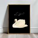 2 x EAGLOG Vintage Framed-White Swan Wall Art,Farmhouse Animal Canvas Print,Black And White Cottagecore Picture,Eclectic Rustic Artwork,Moody Painting Wall Decor for Living Room Bedroom Office 8x10in